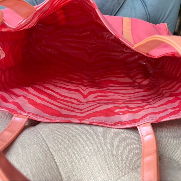 Clinique Pink Peach Waterproof Tote Bag NEW - Picture 8 of 10